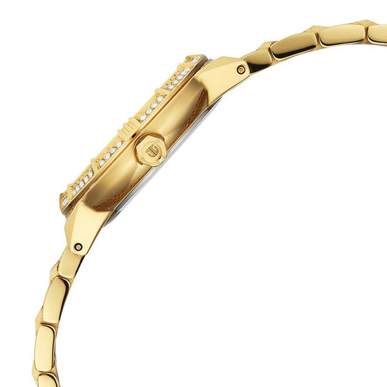 Titan Glamour Quartz Analog Brown Dial Golden Stainless Steel Strap Watch For Women