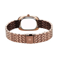 Titan Glamour Quartz Analog Brown Dial Brown Stainless Steel Strap Watch For Women