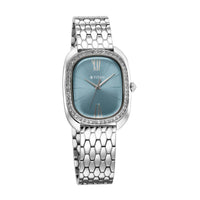 Titan Glamour Quartz Analog Blue Dial Silver Stainless Steel Strap Watch For Women