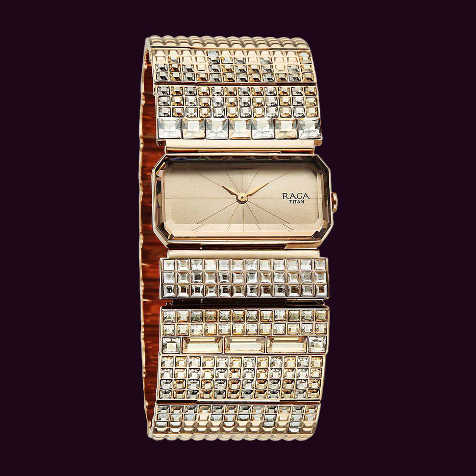 Titan Raga Cocktails Quartz Analog Rose Gold Dial Stainless Steel Strap Watch For Women