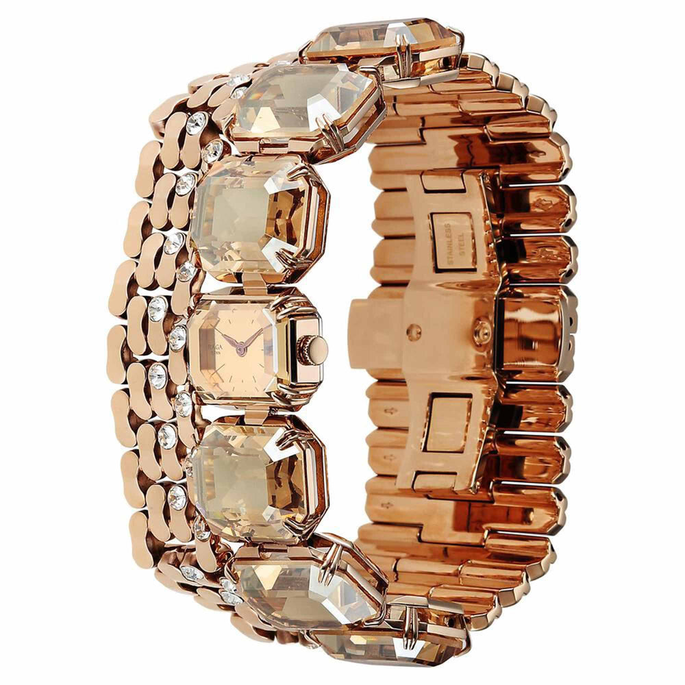 Titan Raga Cocktails Quartz Analog Rose Gold Dial Stainless Steel Strap Watch For Women