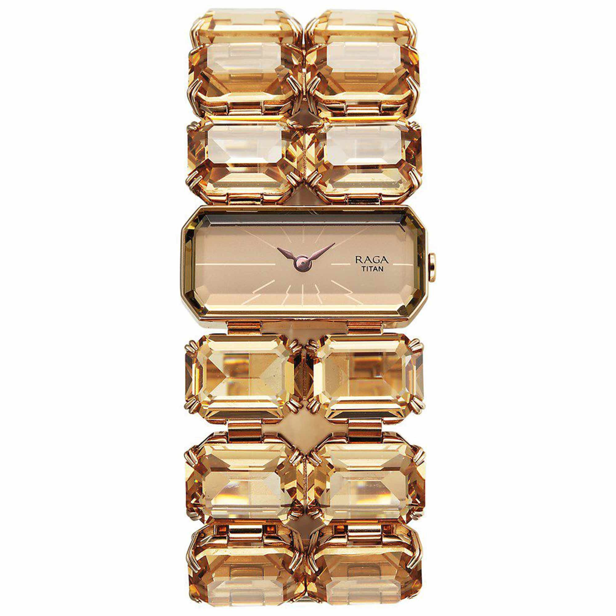 Titan Raga Cocktails Quartz Analog Brown Dial Metal Strap Watch For Women