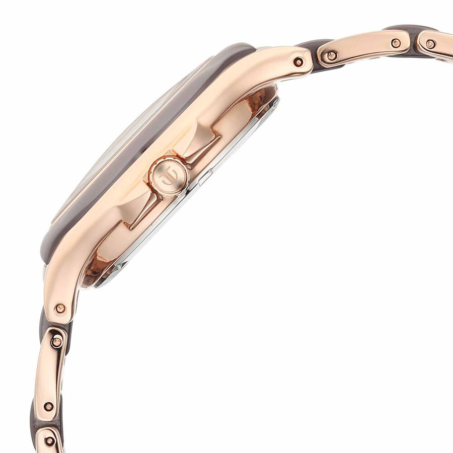 Titan Glamour Quartz Multifunction Grey Dial Two Toned Steel & Ceramic Strap Watch For Women