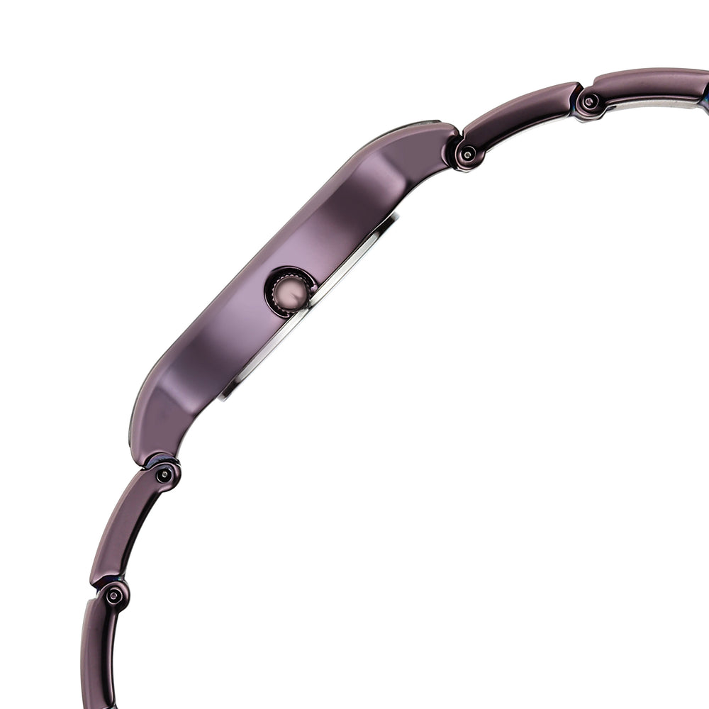 Titan Raga Glimmers Quartz Analog Rose Gold Dial Brown Metal Strap Watch For Women