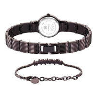 Titan Raga Glimmers Quartz Analog Rose Gold Dial Brown Metal Strap Watch For Women