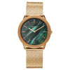 Titan Purple Oro Time Quartz Green Dial Rose Gold Strap Watch For Ladies