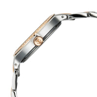 Titan Purple Oro Time Quartz White Dial Two Tone Strap Watch For Ladies