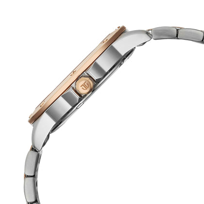 Titan Purple Oro Time Quartz White Dial Two Tone Strap Watch For Ladies