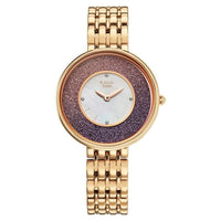 Titan Raga Glimmers Mother of Pearl Dial Rose Gold Metal Strap Analog Watch for Women