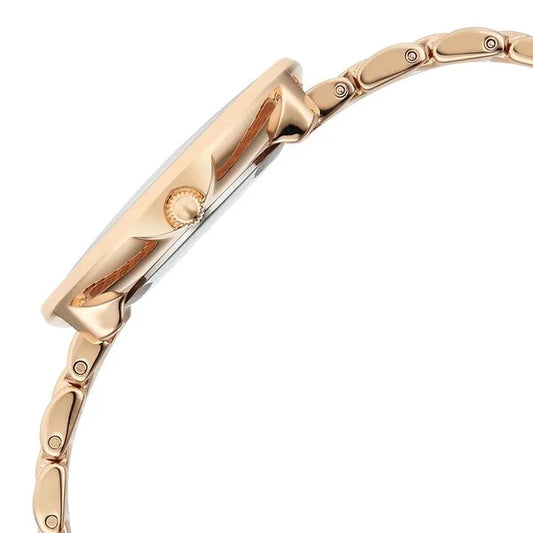 Titan Raga Glimmers Quartz Analog Mother of Pearl Dial Rose Gold Metal Strap Watch For Women