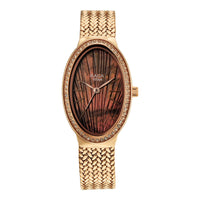 Titan Raga Glimmers Quartz Analog Brown Mother Of Pearl Dial Rose Gold Metal Strap Watch For Women