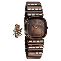 Titan Raga Glimmers Quartz Analog Brown Mother Of Pearl Dial Brown Metal Strap Watch For Women
