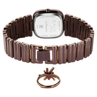 Titan Raga Glimmers Quartz Analog Brown Mother Of Pearl Dial Brown Metal Strap Watch For Women
