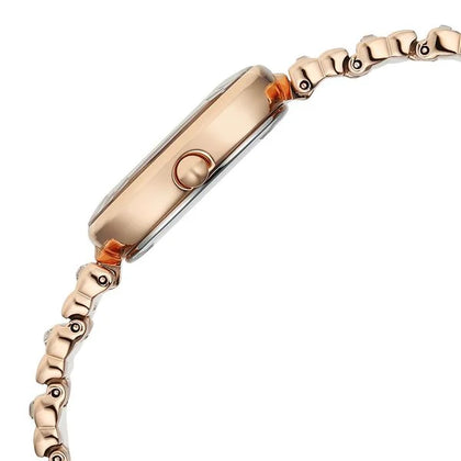 Titan Raga Glimmers Quartz Analog Rose Gold Dial Rose Gold Metal Strap Watch For Women