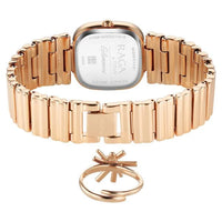 Titan Raga Glimmers Quartz Analog Rose Gold Dial Rose Gold Metal Strap Watch For Women