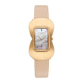 Titan Raga Glimmers Mother of Pearl Dial Beige Leather Strap Analog Watch for Women
