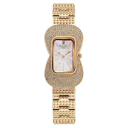 Titan Raga Glimmers Quartz Analog Pink Mother Of Pearl Dial Rose Gold Metal Strap Watch For Women
