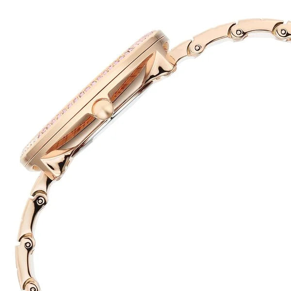 Titan Raga Glimmers Mother of Pearl Dial Rose Gold Metal Strap Analog Watch for Women