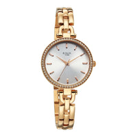 Titan Raga Showstopper Silver Dial Rose Gold Metal Strap Analog Watch for Women