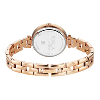 Titan Raga Showstopper Silver Dial Rose Gold Metal Strap Analog Watch for Women