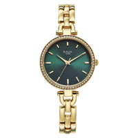 Titan Raga Showstopper Green Dial Gold Metal Strap Analog Watch for Women