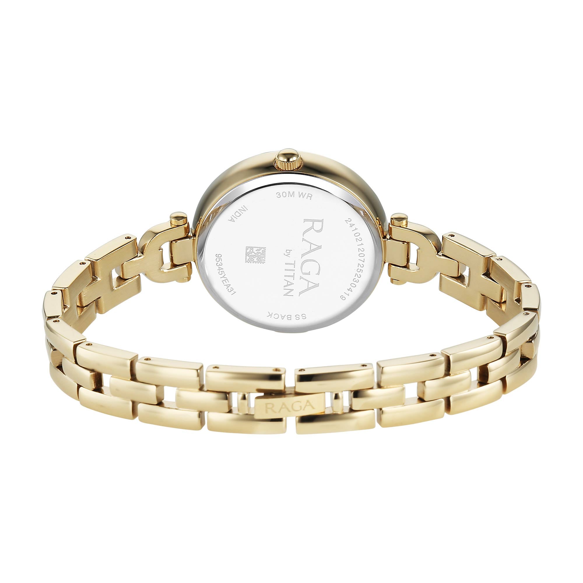 Titan Raga Showstopper Green Dial Gold Metal Strap Analog Watch for Women
