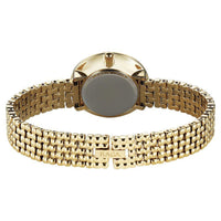 Titan Raga Champagne Rectangular Dial Golden Metal Strap Analog Quartz Watch for Women