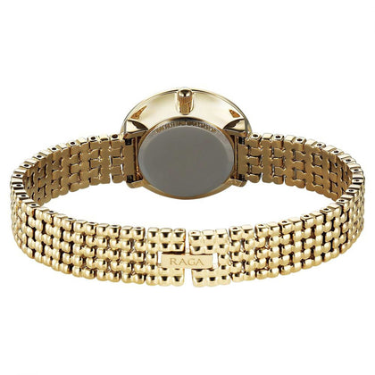 Titan Raga Champagne Rectangular Dial Golden Metal Strap Analog Quartz Watch for Women