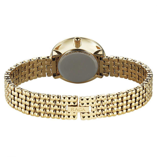 Titan Raga Showstopper Quartz Analog Champagne Dial Metal Strap Watch For Women