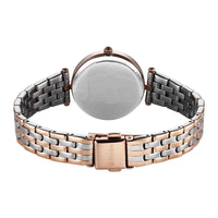Titan Silver Dial Two Toned Metal Strap Analog Quartz Watch for Women