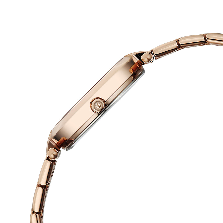 Titan Pink Dial Rose Gold Metal Strap Analog Quartz Watch for Women