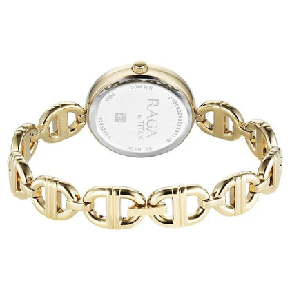 Titan Raga Showstopper Quartz Analog Champagne Dial Metal Strap Watch For Women