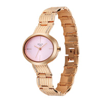 Titan Raga Glimmers Quartz Analog Pink Dial Rose Gold Metal Strap Watch For Women