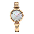 Titan Raga Glimmers Mother of Pearl Dial Rose Gold Metal Strap Analog Watch for Women