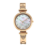Titan Raga Glimmers Quartz Analog Mother of Pearl Dial Rose Gold Metal Strap Watch For Women