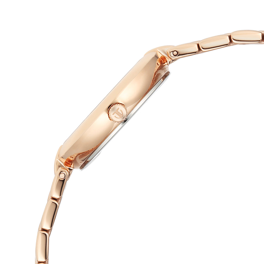 Titan Workwear Silver Dial Rose Gold Metal Strap Analog Watch for Women