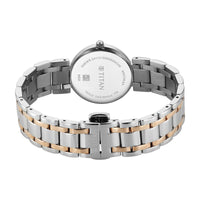 Titan Titan Eminence Quartz White Dial Two Tone Strap Watch For Ladies