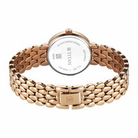 Titan Fashio Mother of Pearl Dial Rose Gold Strap Analog Watch for Women