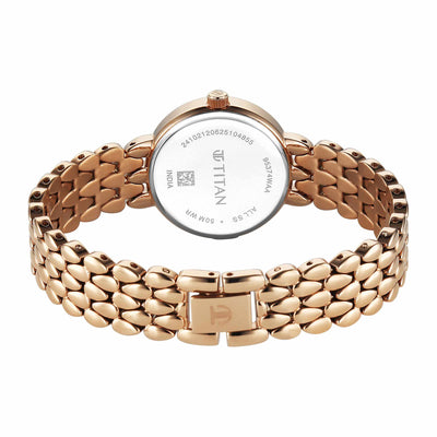 Titan Fashio Mother of Pearl Dial Rose Gold Strap Analog Watch for Women