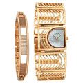 Titan Raga Mother of Pearl Shaped Dial Rose Gold Stainless Steel Strap Analog Watch for Women