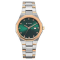 Titan Fashion Green Dial Two Toned Metal Strap Analog with Date Watch For Women