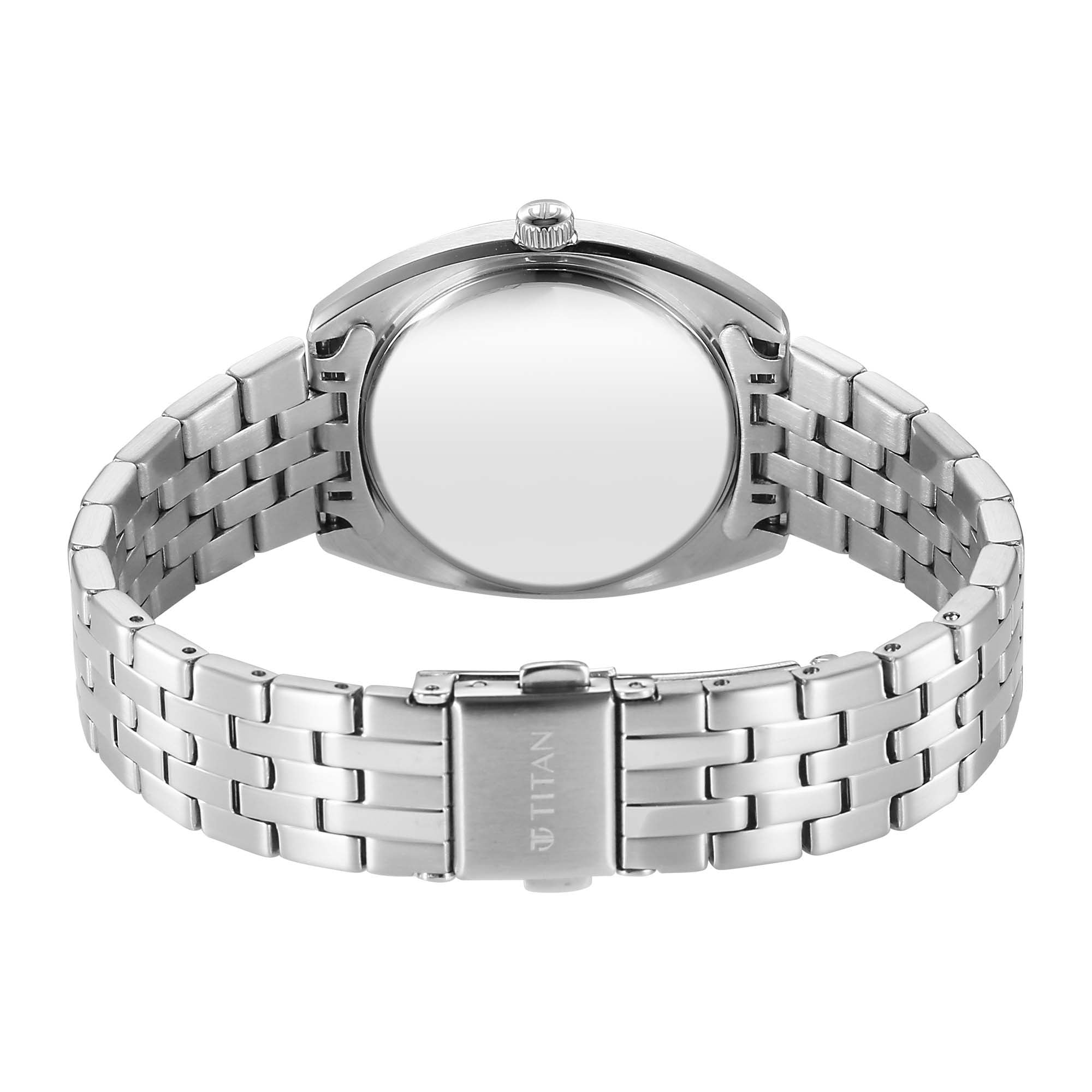 Titan Workwear Silver Dial Two Toned Stainless Steel Strap Analog with Date Watch for Women