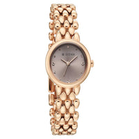 Titan Fashion Grey Oval Dial Silver Metal Strap Analog Watch For Women