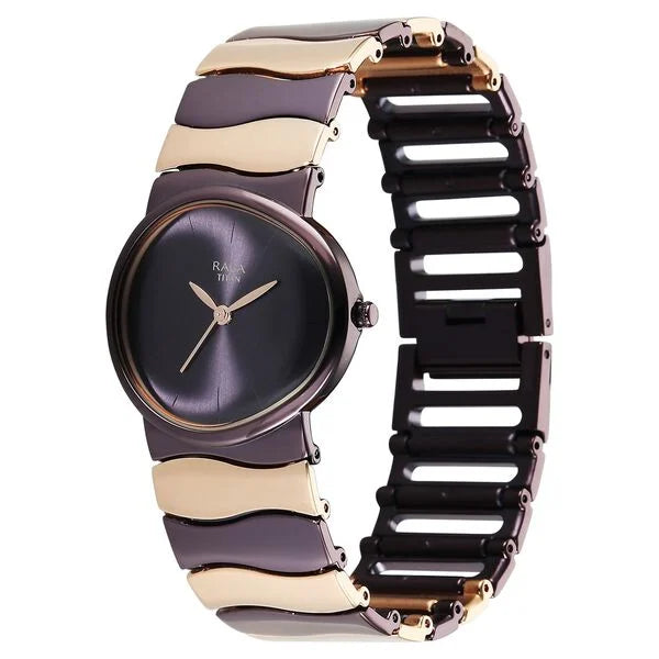 Titan Raga Purple Special Dial Two Toned Metal Strap Analog Watch for Women