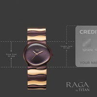 Titan Raga Purple Special Dial Two Toned Metal Strap Analog Watch for Women