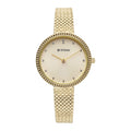 Titan Fashion Champagne Dial Gold Stainless Steel Strap Analog Watch for Women