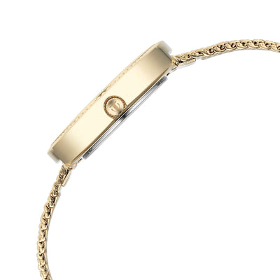 Titan Fashion Champagne Dial Gold Stainless Steel Strap Analog Watch for Women