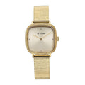 Titan Fashion Champagne Square Dial Gold Stainless Steel Strap Analog Watch for Women