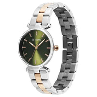 Titan Workwear Green Dial Two Toned Stainless Steel Analog Watch for Women