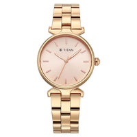 Titan Workwear Pink Dial Rose Gold Stainless Steel Analog Watch for Women